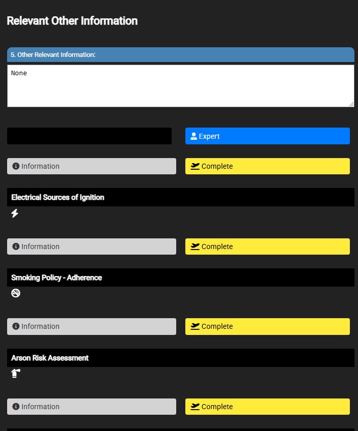 Risk Assessments Screenshot